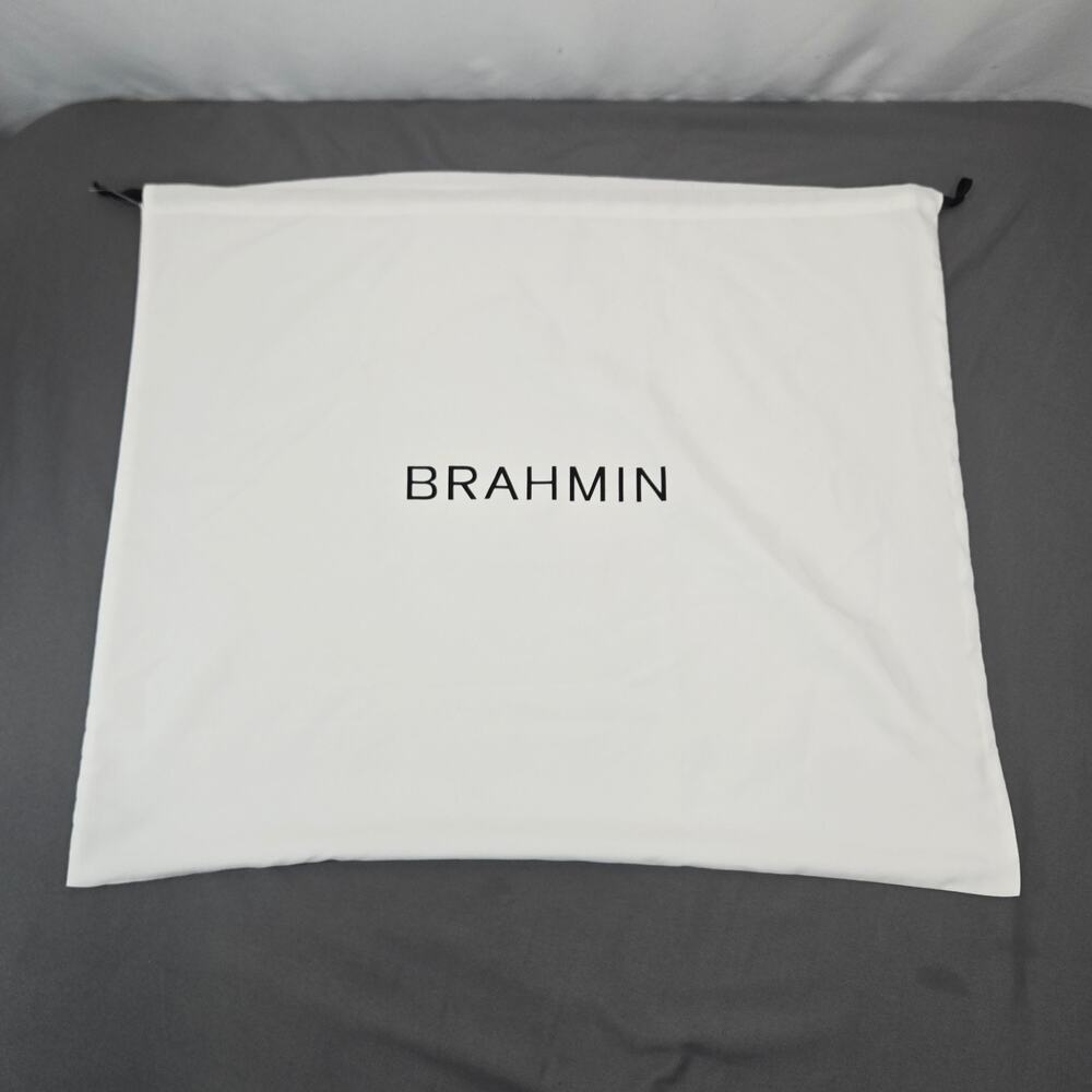 Brahmin Drawstring Dust Bag Large White Fabric Black Logo 21x18